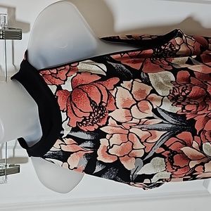 White House Black Market Women's Reversible Floral/Solid Shift Dress L